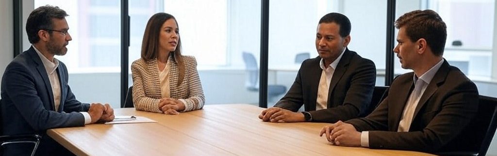 Business meeting to discuss tax software